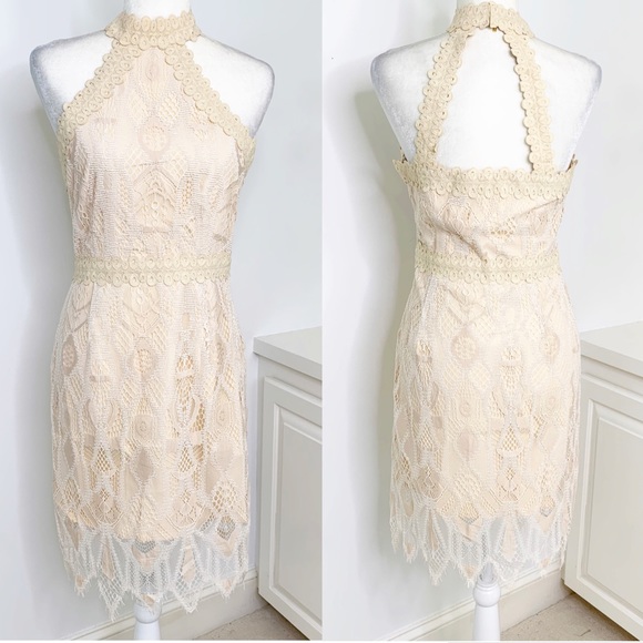 Anthropologie Foxiedox Maisie Lace Halter Dress 4 - Picture 3 of 16